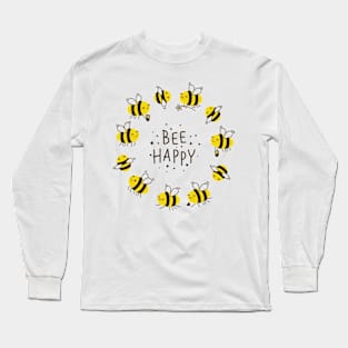 Bee Happy - Art design - Long Sleeve T-Shirt